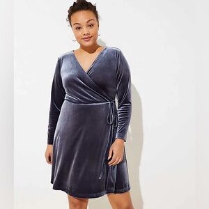 LOFT Plus Plush Velvet Like Wrap Dress, Sz 22